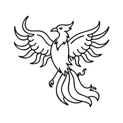 Obraz premium phoenix icon, phoenix line art - simple line art of phoenix, perfect for phoenix logos and icons