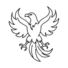 phoenix icon, phoenix line art - simple line art of phoenix, perfect for phoenix logos and icons