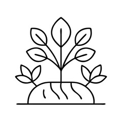 plant icon, plant line art - simple line art of plant, perfect for plant logos and icons