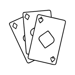 playingcards icon, playingcards line art - simple line art of playingcards, perfect for playingcards logos and icons