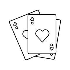 playingcards icon, playingcards line art - simple line art of playingcards, perfect for playingcards logos and icons
