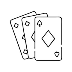 playingcards icon, playingcards line art - simple line art of playingcards, perfect for playingcards logos and icons