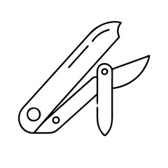 pocketknife icon, pocketknife line art - simple line art of pocketknife, perfect for pocketknife logos and icons
