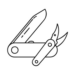 pocketknife icon, pocketknife line art - simple line art of pocketknife, perfect for pocketknife logos and icons