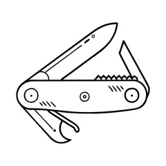 Fototapeta premium pocketknife icon, pocketknife line art - simple line art of pocketknife, perfect for pocketknife logos and icons