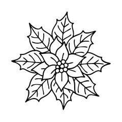 poinsettiachristmas icon, poinsettiachristmas line art - simple line art of poinsettiachristmas, perfect for poinsettiachristmas logos and icons