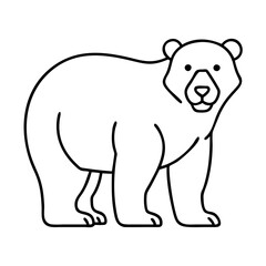 polar bear icon, polar bear line art - simple line art of polar bear, perfect for polar bear logos and icons