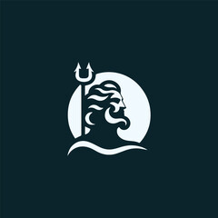 Poseidon god logo