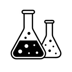 Laboratory Flasks with Liquid Icon Design