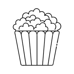 popcorn icon, popcorn line art - simple line art of popcorn, perfect for popcorn logos and icons