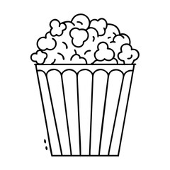 popcorn icon, popcorn line art - simple line art of popcorn, perfect for popcorn logos and icons