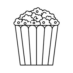 popcorn icon, popcorn line art - simple line art of popcorn, perfect for popcorn logos and icons