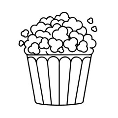 popcorn icon, popcorn line art - simple line art of popcorn, perfect for popcorn logos and icons