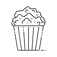 popcorn icon, popcorn line art - simple line art of popcorn, perfect for popcorn logos and icons