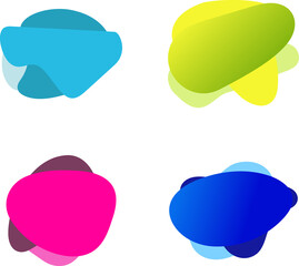 Abstract Liquid Shapes background Banner. Modern geometric round banner. Color splash gradient and colorful horizontal banners