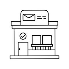 postoffice icon, postoffice line art - simple line art of postoffice, perfect for postoffice logos and icons