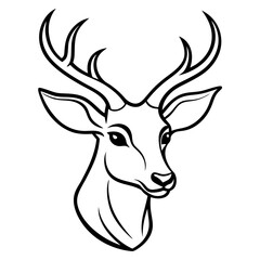 deer head line art image