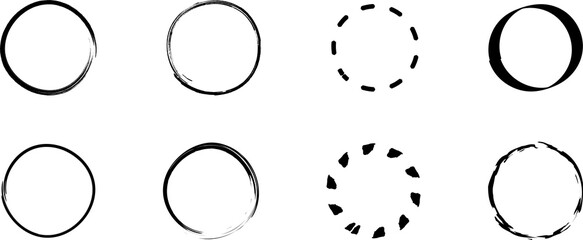 Circle line shapes or border hand drawn illustration