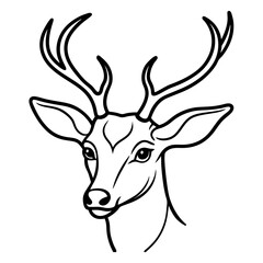 deer head line art image