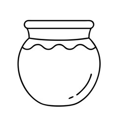pot icon, pot line art - simple line art of pot, perfect for pot logos and icons