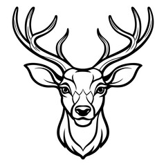 deer head line art image