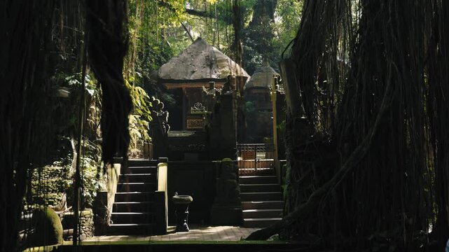 Sculptures In The Hindu Temple At The Sacred Monkey Forest Sanctuary In Ubud, Bali, Indonesia
