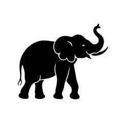 Obraz premium Black Elephant Silhouette: A Striking Symbol of Wildlife Grace