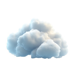 Isolated fluffy white cloud with soft edges against a black background