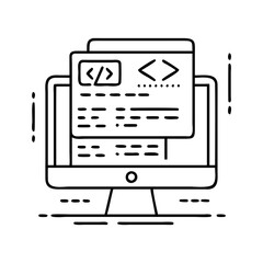 programminglanguages icon, programminglanguages line art - simple line art of programminglanguages, perfect for programminglanguages logos and icons