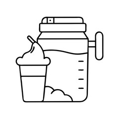 proteinshake icon, proteinshake line art - simple line art of proteinshake, perfect for proteinshake logos and icons