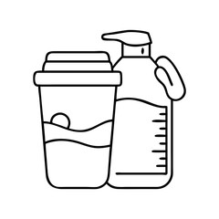 proteinshake icon, proteinshake line art - simple line art of proteinshake, perfect for proteinshake logos and icons