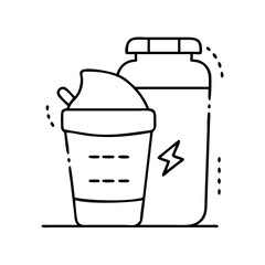 proteinshake icon, proteinshake line art - simple line art of proteinshake, perfect for proteinshake logos and icons