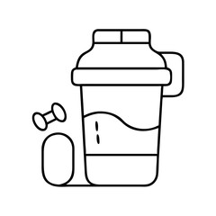 proteinshake icon, proteinshake line art - simple line art of proteinshake, perfect for proteinshake logos and icons