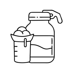 proteinshake icon, proteinshake line art - simple line art of proteinshake, perfect for proteinshake logos and icons