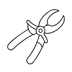 pruningshears icon, pruningshears line art - simple line art of pruningshears, perfect for pruningshears logos and icons