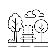 publicpark icon, publicpark line art - simple line art of publicpark, perfect for publicpark logos and icons