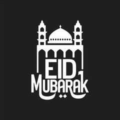 Eid Mubarak Typography Lettering Text t-shirt Design Vector Template