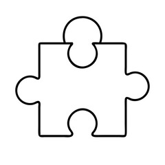 puzzlepiece icon, puzzlepiece line art - simple line art of puzzlepiece, perfect for puzzlepiece logos and icons