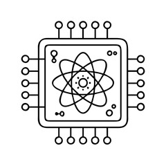quantumcomputer icon, quantumcomputer line art - simple line art of quantumcomputer, perfect for quantumcomputer logos and icons