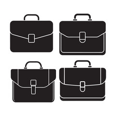 Modern Minimalistic Business Bag Vector Icon Briefcase Symbol for Work Concept on White Background