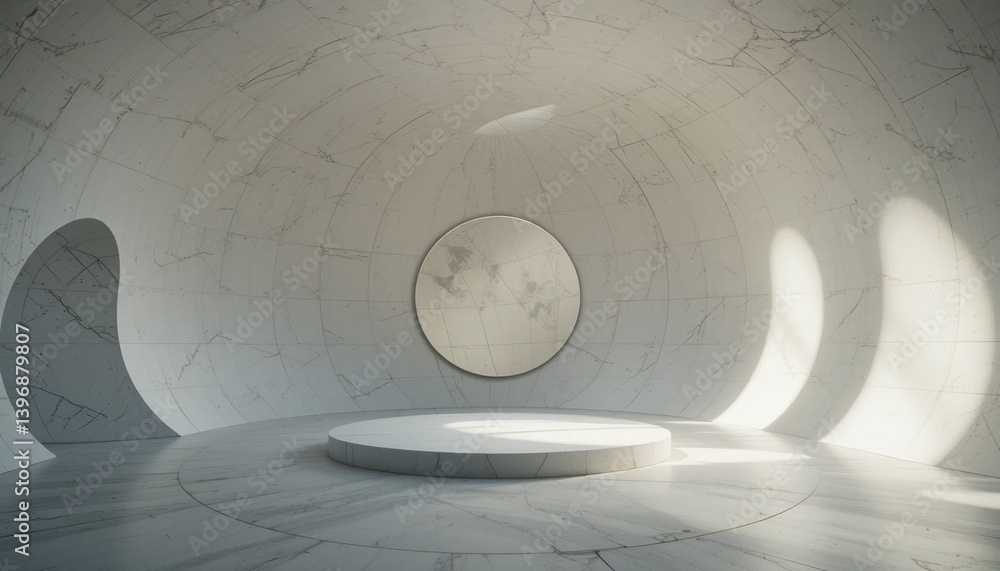 Poster minimalistic architectural design showcase modern studio visual content bright environment wide-angl