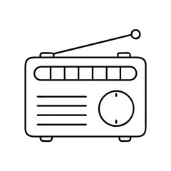 radio icon, radio line art - simple line art of radio, perfect for radio logos and icons