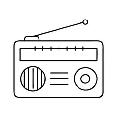 radio icon, radio line art - simple line art of radio, perfect for radio logos and icons