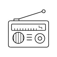 radio icon, radio line art - simple line art of radio, perfect for radio logos and icons