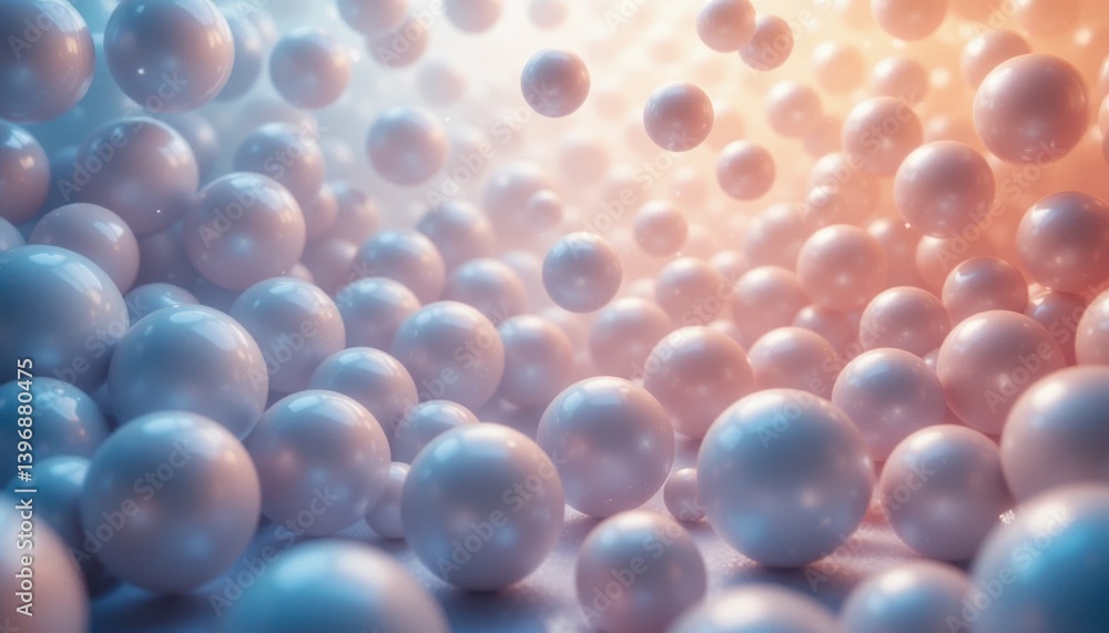 Aufkleber dynamic interaction of colorful spheres in a vibrant abstract environment digital art 3d visualizati