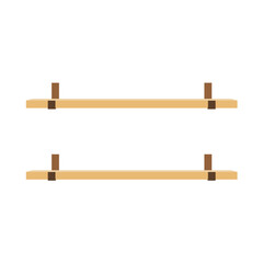 Empty wooden store shelves. Vector illustration 