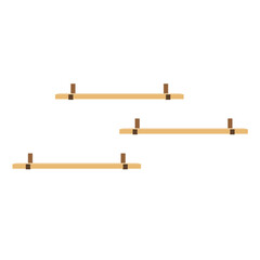 Empty wooden store shelves. Vector illustration 