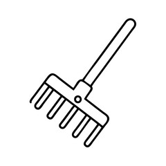 rake icon, rake line art - simple line art of rake, perfect for rake logos and icons