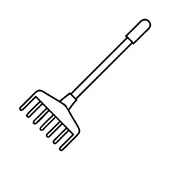 rake icon, rake line art - simple line art of rake, perfect for rake logos and icons