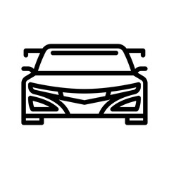 sports car outline icon. racing car black line illustration.